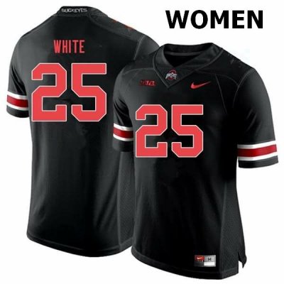 Women's Ohio State Buckeyes #25 Brendon White Black Out Nike NCAA College Football Jersey Trade RQS0544MA